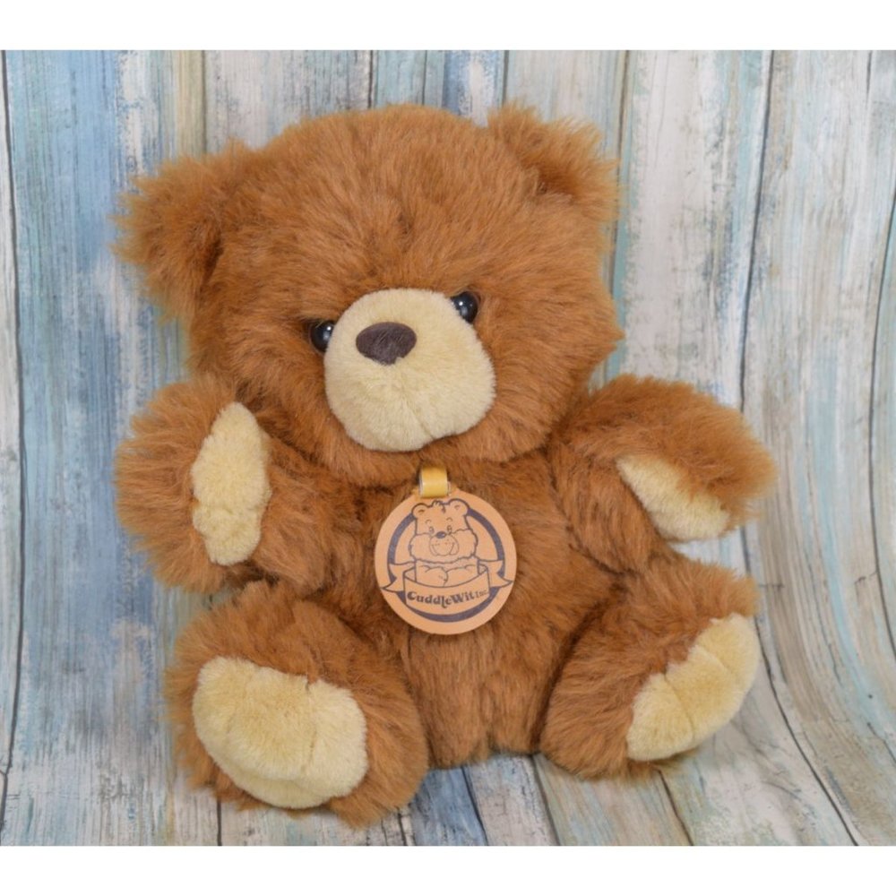 Vintage Cuddle Wit Brown Teddy Bear Plush 10" Stuffed Animal SOFT & HUGGABLE!